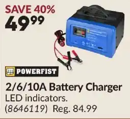 Princess Auto Powerfist 2/6/10a battery charger offer
