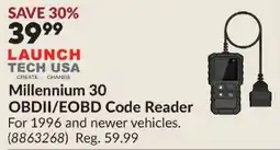 Princess Auto Launch tech usa millennium 30 obdii/ebod code reader offer