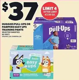 Loblaws Huggies pull-ups or Pampers easy ups training pants offer
