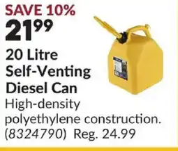 Princess Auto Self-Venting Diesel Can offer