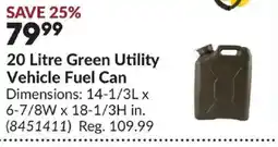 Princess Auto Green utility vehicle fuel can offer