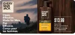 Jean Coutu Every Man Jack select 3 in 1 all over wash products offer