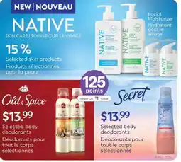 Jean Coutu Native selected skin products offer