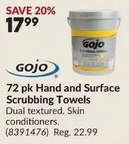 Princess Auto Gojo hand and surface scrubbing towels offer