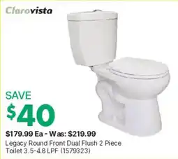 Kent Clarovista Legacy Round Front Dual Flush 2 Piece Toilet offer