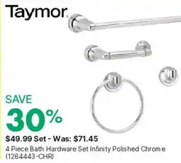 Kent Taymor 4 Piece Bath Hardware Set Infinity Polished Chrome offer