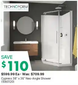 Kent Technoform Cypress 38" x 38" Neo-Angle Shower offer