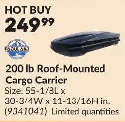 Princess Auto Fabuland 200 lb Roof-Mounted Cargo Carrier offer