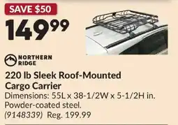 Princess Auto Northern Ridge 220 lb Sleek Roof-Mounted Cargo Carrier offer