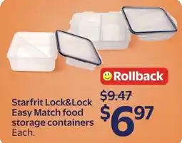 Walmart Starfrit Lock&Lock Easy Match food storage containers offer