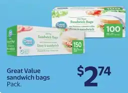Walmart Great Value sandwich bags offer