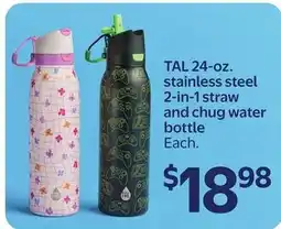 Walmart TAL stainless steel 2-in-1 straw and chug water bottle offer