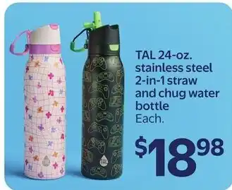 Walmart TAL stainless steel 2-in-1 straw and chug water bottle offer