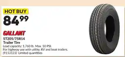 Princess Auto Gallant trailer tire offer