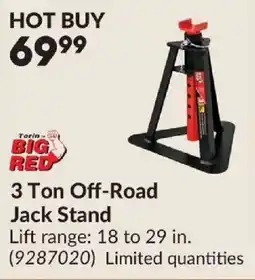 Princess Auto Torin big red 3 ton off-road jack stand offer