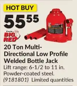 Princess Auto Torin Big Red 20 Ton Multi-Directional Low Profile Welded Bottle Jack offer