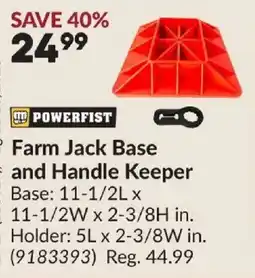 Princess Auto Powerfist farm jack base and handle keeper offer