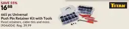 Princess Auto Titan 665 pc Universal Push Pin Retainer Kit with Tools offer