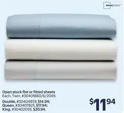 Walmart Mainstays open stock flat or fitted sheets offer