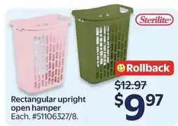 Walmart Sterilite rectangular upright open hamper offer
