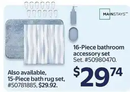 Walmart Mainstays 16-piece bathroom accessory set offer