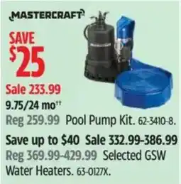 Canadian Tire Mastercraft Pool Pump Kit. 62-3410-8. offer