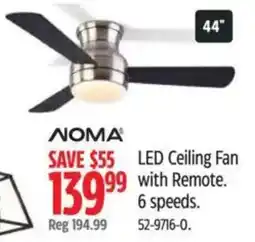 Canadian Tire Noma led ceiling fan with remote offer