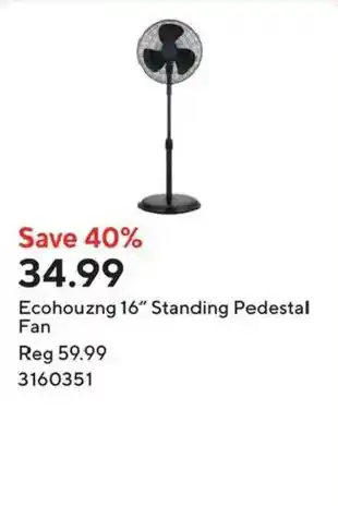 Ecohouzng 16" Standing Pedestal Fan
