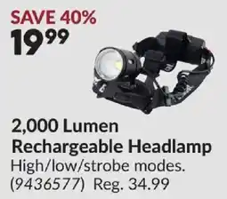 Princess Auto Rechargeable Headlamp offer