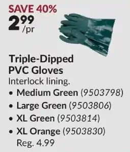 Princess Auto Triple-Dipped PVC Gloves offer