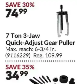 Princess Auto 7 ton 3-jaw quick-adjust gear puller offer