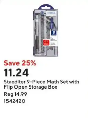 Staedtler 9-Piece Math Set with Flip Open Storage Box