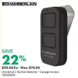 Kent Chamberlain Universal 2-Button Remote - Garage Access offer