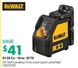 Kent DeWalt 50' Self-Leveling Cross Line Laser Level Red offer