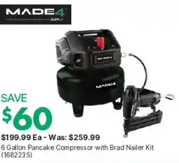 Kent Made4 6 Gallon Pancake Compressor with Brad Nailer Kit offer