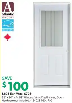 Kent Atlantic Windows Windsor Vinyl Clad Inswing Door offer