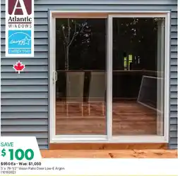 Kent Atlantic Windows Vision Patio Door Low-E Argon offer