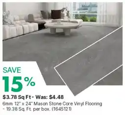 Kent 6mm 12" x 24" Mason Stone Core Vinyl Flooring offer