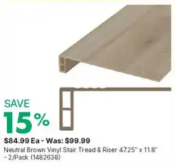 Kent Neutral Brown Vinyl Stair Tread & Riser offer