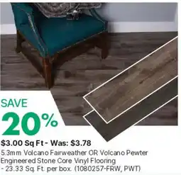 Kent Volcano Fairweather OR Volcano Pewter Engineered Stone Core Vinyl Flooring offer