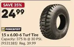 Princess Auto Powerfist 15 x 6.00-6 Turf Tire offer