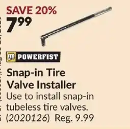 Princess Auto Powerfist snap-in tire valve installer offer