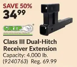 Princess Auto Grip class iii dual-hitch receiver extension offer