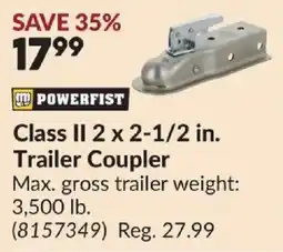 Princess Auto Powerfist class ii 2 x 2-1/2 in. trailer coupler offer