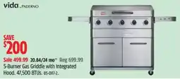 Canadian Tire Vida 5-Burner Gas Griddle with Integrated Hood offer