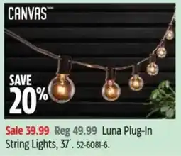 Canadian Tire Canvas luna plug-in string lights offer