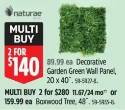 Canadian Tire naturaе Decorative Garden Green Wall Panel offer