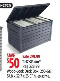 Canadian Tire Keter wood-look deck box offer