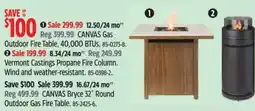 Canadian Tire Canvas gas outdoor fire table offer