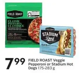 Sobeys Field Roast Veggie Pepperoni or Stadium Hot Dogs offer